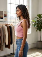 The Pink Petal Plush Buckle Top - Image 2