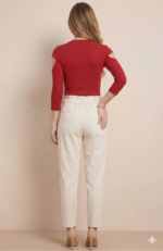 The Red Ruby Cold-Shoulder Knit - Image 3