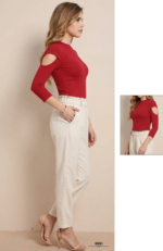 The Red Ruby Cold-Shoulder Knit - Image 2