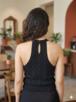 The Black Raven High-Neck Ruched Dress - Image 3