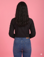 Black button-down cropped shirt - Image 3