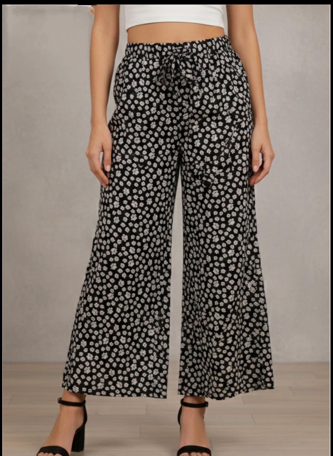 WhatsApp Image 2026-03-28 at 3.49.36 PM Daisy Print Palazzo Trousers - Image 1