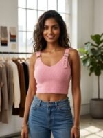 The Pink Petal Plush Buckle Top