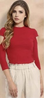 The Red Ruby Cold-Shoulder Knit