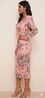 Floral Sweetheart Midi Party Wear - Image 2