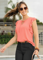 Ruched Sleeve Crop Top