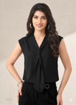 Sleeveless V-Neck Tie-Front Top (Copy)