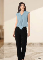 Sleeveless V-Neck Tie-Front Top