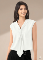 Sleeveless V-Neck Tie-Front Top