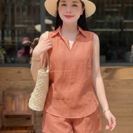 Linen-Blend Sleeveless Co-ord Sets