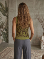 Leopard Print Knit Scoop-Neck Crop Top - Image 3