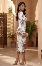 Floral Sweetheart Midi Party Wear - Image 2