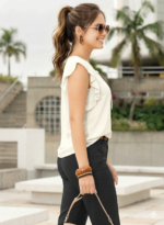 Ruched Sleeve Crop Top - Image 3