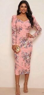 Floral Sweetheart Midi Party Wear