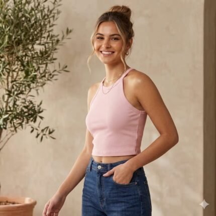 "HICE" Graphic Halter Crop Top