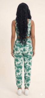 Tie-Dye Jogger & Crop Top Set - Sea Green - Image 3